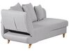 Left Hand Fabric Chaise Lounge with Storage Light Grey MERI II_881200