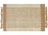 Teppich Jute sandbeige 200 x 300 cm geometrisches Muster Kurzflor DEDEMLI_850119