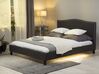 Fabric EU King Size Bed White LED Grey MONTPELLIER_708562