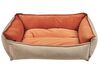 Velvet Reversible Pet Bed 70 x 60 cm Orange and Beige IZMIR_826588