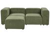 Sofa modułowa 2-osobowa sztruksowa z otomaną zielona FALSTERBO_916299