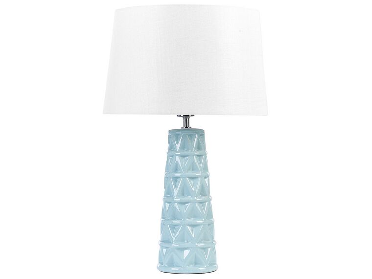 Lampa stołowa ceramiczna niebieska VINCES_843190