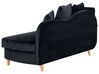 Chaise longue de terciopelo negro izquierdo con almacenaje MERI II _914234