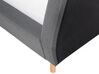 Cama con somier de poliéster gris oscuro/madera clara 160 x 200 cm VIENNE_814327