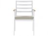 Sada zahradního stolu a 4 bílých židlí s béžovými polštáři CAVOLI_818145