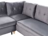 Velvet Corner Sofa Bed with Storage Grey LERUM_826097