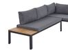 Lounge Set Aluminium schwarz 4-Sitzer modular Auflagen grau PIENZA_776806