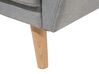 Ensemble canapés et fauteuil en tissu gris clair 6 places avec pouf FLORLI_704191