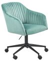 Krzesło biurowe regulowane welurowe zielone VENICE_868442