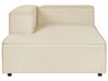 Canapé d'angle à gauche 3 places avec ottoman en lin beige APRICA_856850