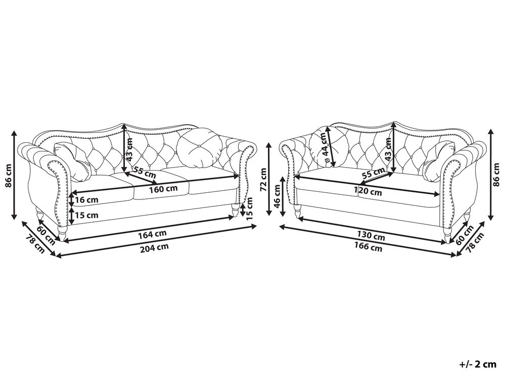 Conjunto de sofás de terciopelo rojo SKIEN | Beliani.es