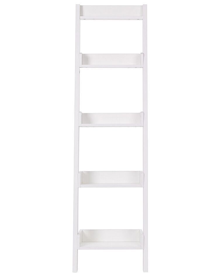 5 Tier Ladder Shelf White MOBILE DUO Beliani.co.uk