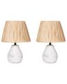Tafellamp set van 2 keramiek wit ARWADITO_897953