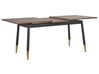 Table extensible effet bois foncé / doré 160/200 x 90 cm CALIFORNIA_785976