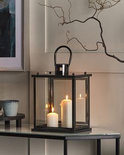 Lyhty ruostumaton teräs musta 34 cm TENERIFE