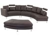 7 Seater Curved Leather Modular Sofa Brown ROTUNDE_581792