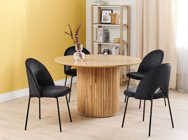 Set di 2 sedie da pranzo in velluto nero con gambe in metallo incl. materiale di montaggio ML-Design Set di 2 sedie da pranzo in velluto nero con gambe in metallo incl. materiale di montaggio ML-Design