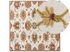 Teppich Wolle beige / braun  200 x 200 cm Kurzflor EZINE_830922