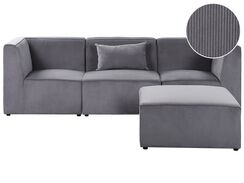 Moduulisohva ja rahi 3-istuttava vakosametti harmaa LEMVIG