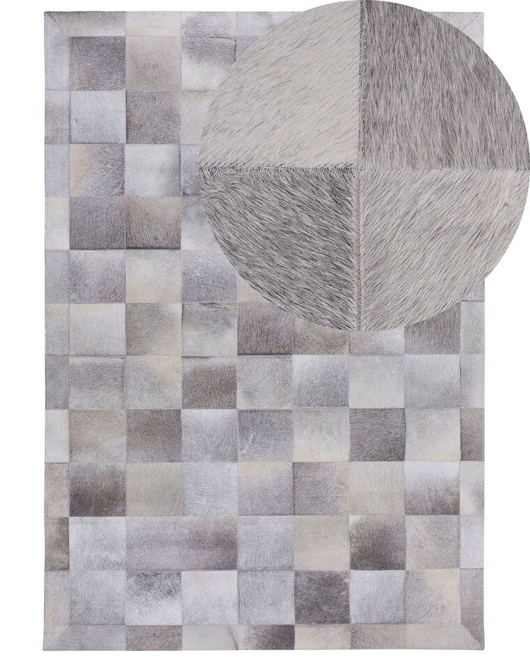 Tapis gris avec motif quadrillé 140 x 200 cm ALACAM_688511