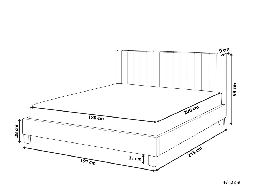 Bettumrandung 180x200 Cm + 30 Cm Überhang - Anthrazitgrau Für Lattenrost