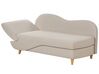Left Hand Fabric Chaise Lounge with Storage Beige MERI II_881250