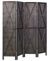 Biombo plegable 4 paneles de madera marrón oscuro 170 x 163 cm RIDANNA_874086