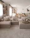 Right Hand Fabric Corner Sofa with Ottoman Beige OSLO_826326