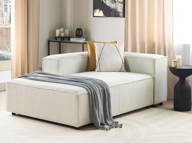 Right Hand Jumbo Cord Chaise Lounge Off-White APRICA
