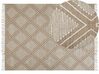 Teppich Baumwolle beige / weiß 160 x 230 cm Kurzflor KACEM_831143