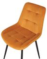 Sada 2 sametových jídelních židlí oranžové MELROSE_901935