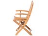 Zestaw ogrodowy drewniany stół z parasolem i 8 krzeseł z poduszkami szarymi MAUI_756462