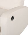 Fotel z elektryczną funkcją relaksu welurowy biały VERDAL_904843