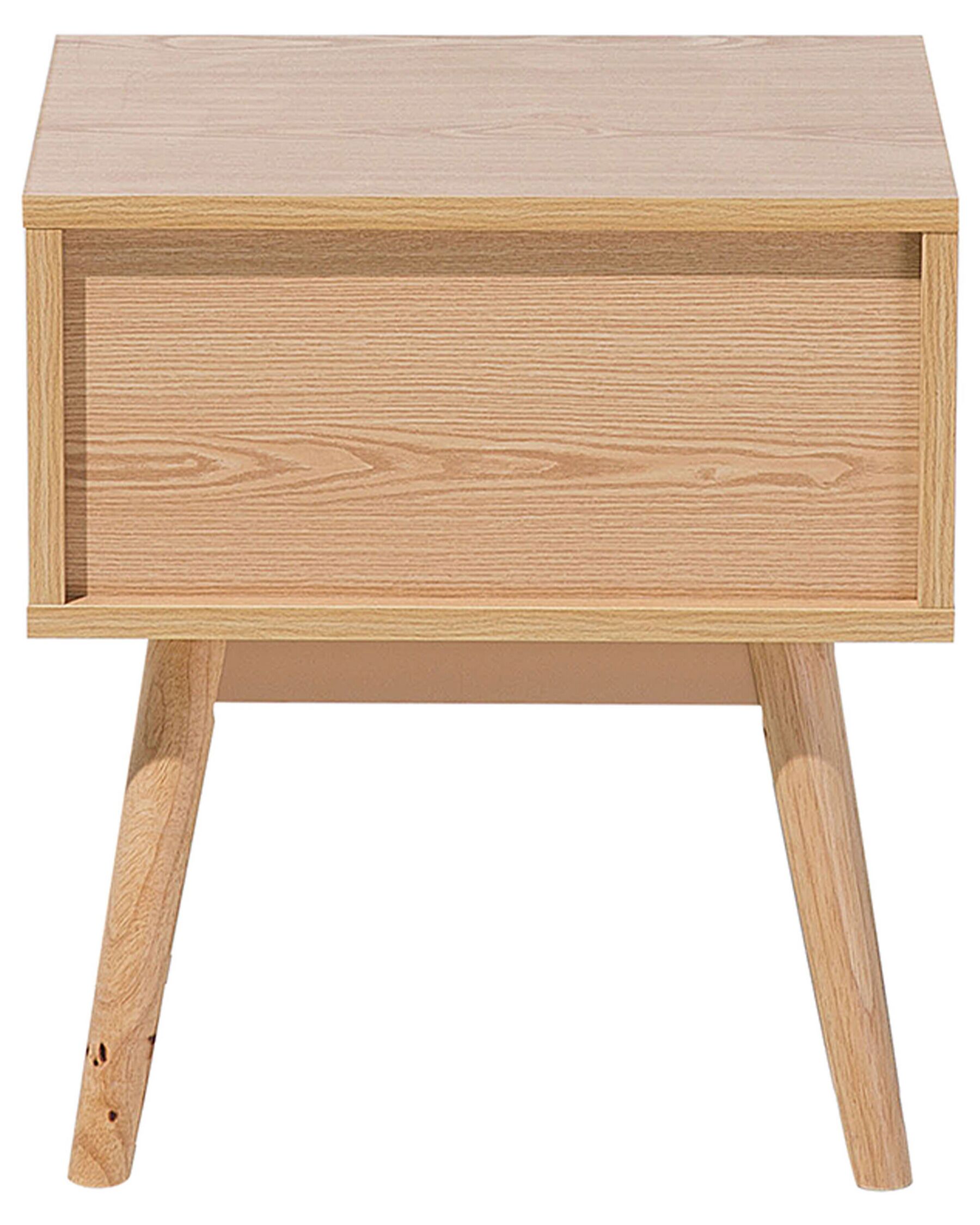 1 Drawer Bedside Table Light Wood ARVADA Beliani.co.uk