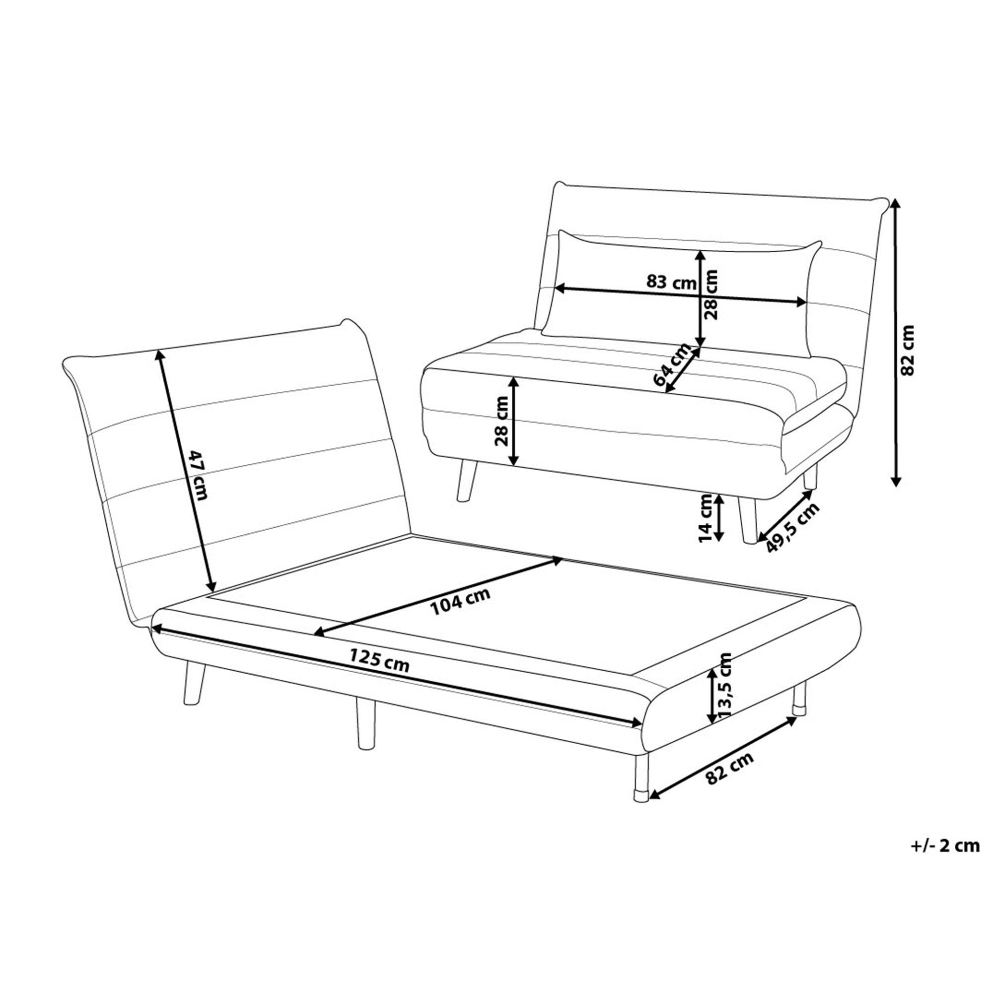 Sofa rozkładana jasnoszara SETTEN
