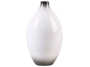 Dekoratívna terakotová váza 36 cm biela BAEZA