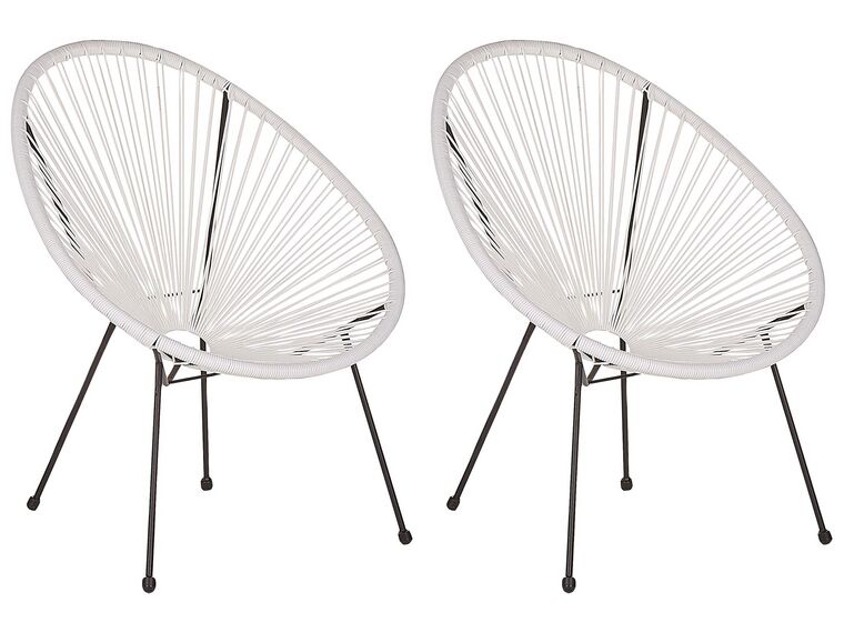 Set of 2 PE Rattan Accent Chairs White ACAPULCO II_811608