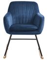 Fotel bujany welurowy ciemnoniebieski LIARUM_800176