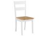 Zestaw do jadalni stół i 6 krzeseł drewniany jasny z białym GEORGIA_736784