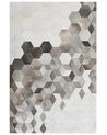 Tapis en cuir gris et blanc 140 x 200 cm SASON_851060