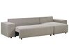 Canapé-lit d'angle à gauche avec rangement en tissu taupe LUSPA_900952