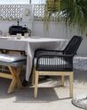 Sada 2 záhradných stoličiek čierna so sivými vankúšmi OLBIA_884833