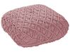 Pufe de algodão estilo macramé rosa  50 x 50 x 20 cm BERRECHID_830768
