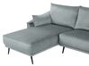 Right Hand Velvet Corner Sofa LED Grey VARDE_754456