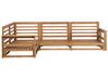 Lounge Set zertifiziertes Holz hellbraun 4-Sitzer modular Auflagen taupe TIMOR_803221