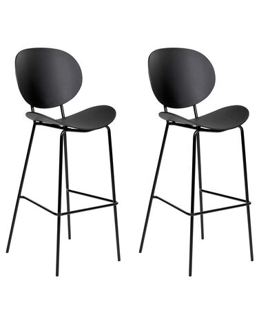 Set of 2 Bar Chairs Black SHONTO