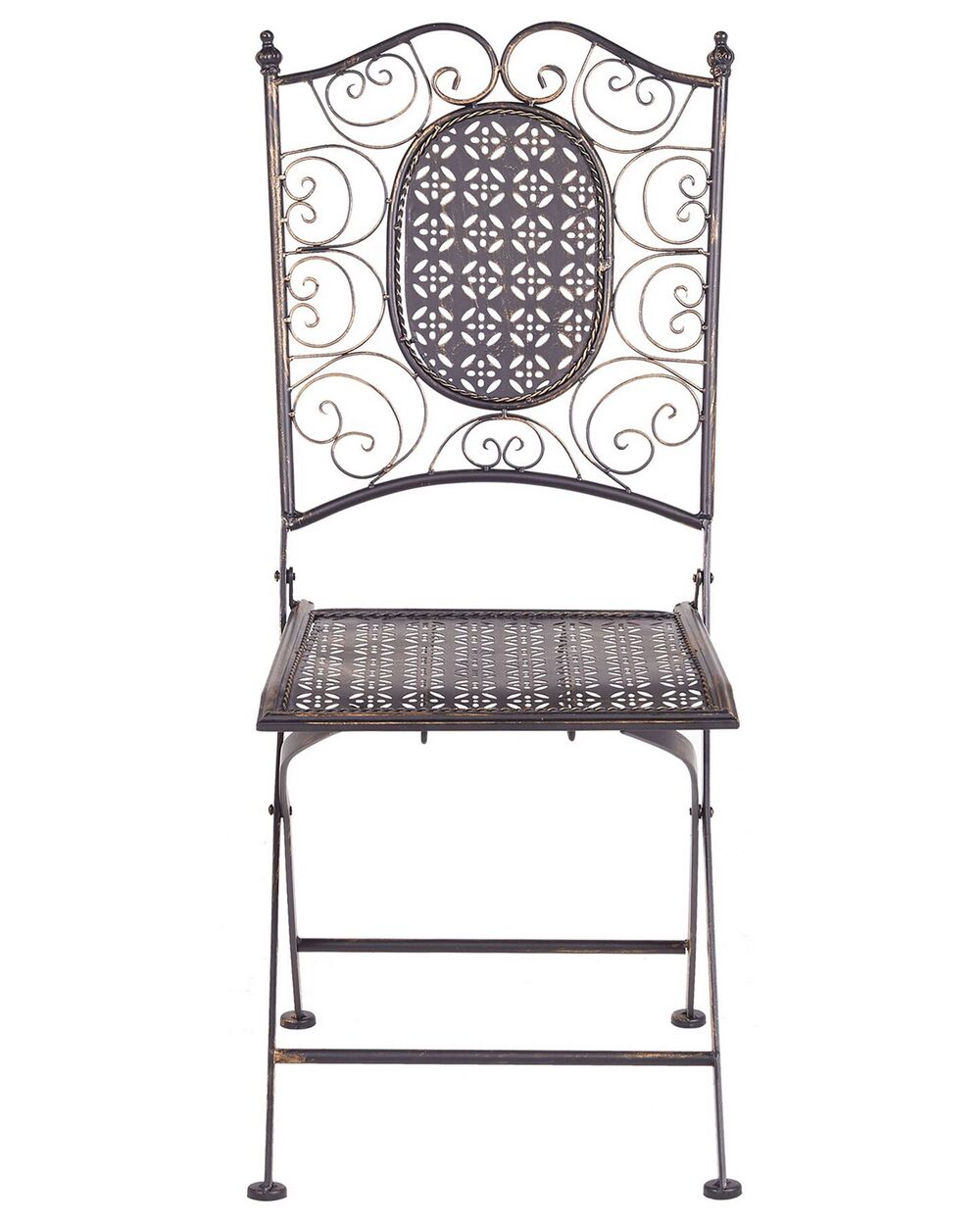 Set of 2 Metal Garden Folding Chairs Black BORMIO Beliani.co.uk