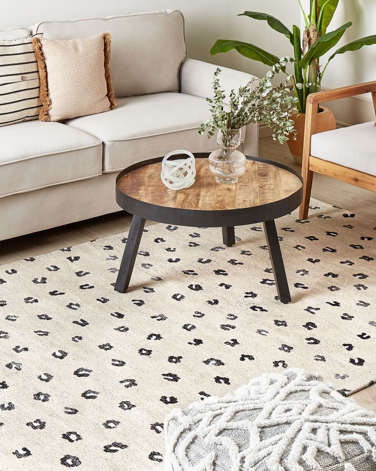 Cotton Area Rug 160 x 230 cm Beige AFIS Beliani.co.uk