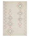 Teppich Baumwolle beige 140 x 200 cm geometrisches Muster GUWAHATI_839170