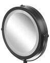 Kosmetikspiegel schwarz mit LED-Beleuchtung ø 17 cm TUCHAN_813596